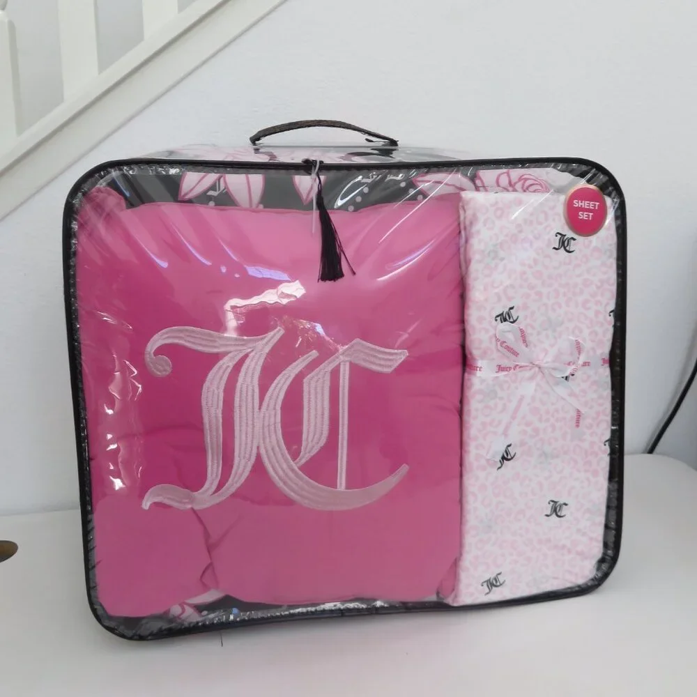 Juicy couture PInk & Black queen 8-piece comforter Bedding sets